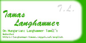 tamas langhammer business card